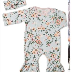 Ruffle Romper and head wrap set